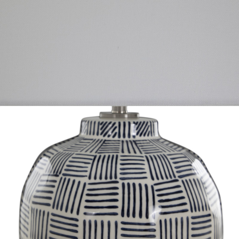 Liora Table Lamp, Blue Patterned Glaze