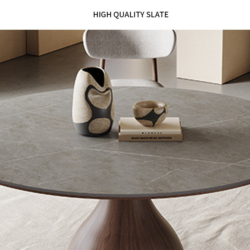Tanairy Luxury Vintage Rock-Plate Round Dining Table