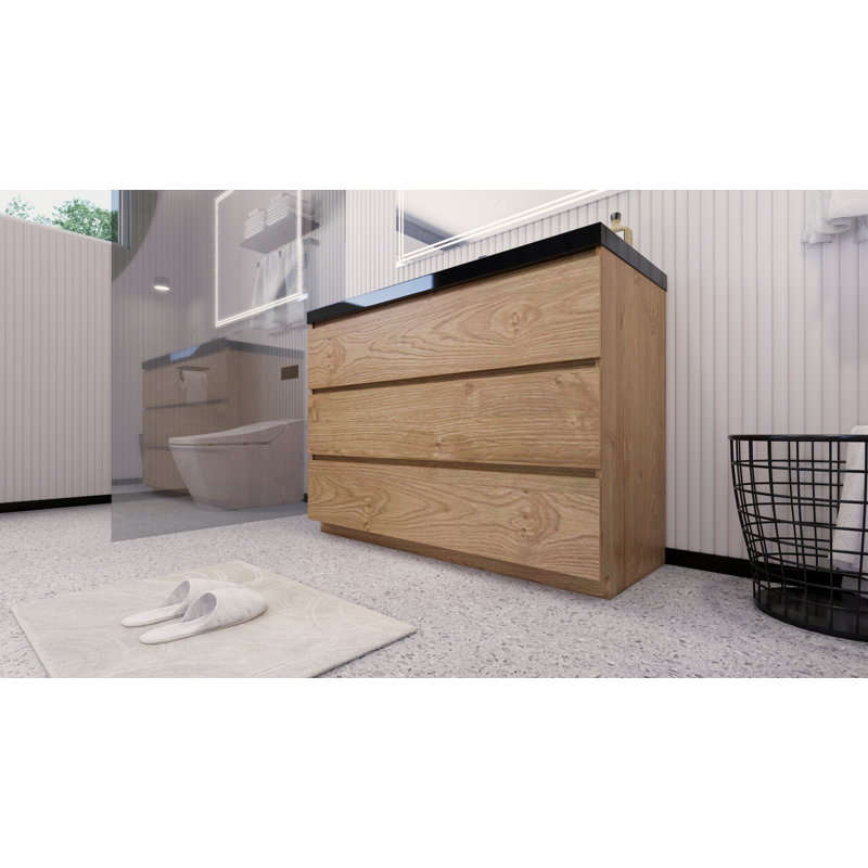 Reyes 47'' Single Bathroom Vanity Base Only, New England Oak