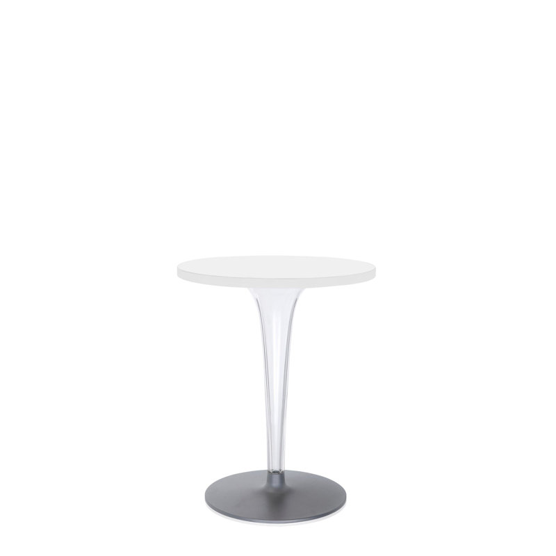 Toptop Per Dr. Yes Coffee Table, Chrome/Dark Gray, 28", White Melamine