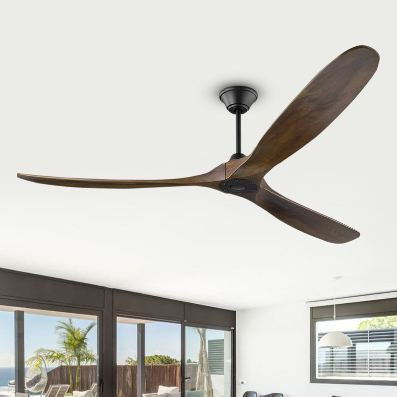Reversible Dc Motor Ceiling Fan Featuring Premium Solid Wood Blades And App Based Smart Control,Suitable For Bedrooms, Living Rooms, And Covered Patios