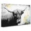 Paint Splattered Highland Cow In Abstract - Wrapped Canvas Painting-55366798