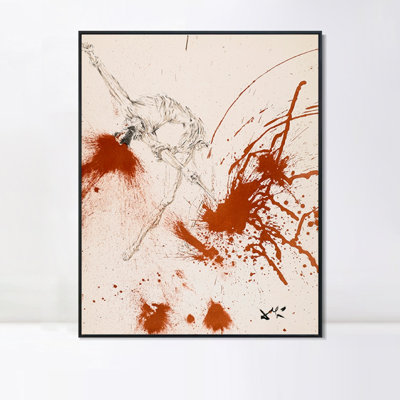 Framed Canvas Giclee Print Series#034 by Salvador Dali Wall Art for Living Room Home Office Decorations(Black Slim Frame,24"x32")