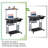 2 Tier Mobile Computer Desk With Printer Shelf & Keyboard Tray Rolling Computer Table For Small Spaces, Compact Study Workstation With Wheels, Space Saving, Black