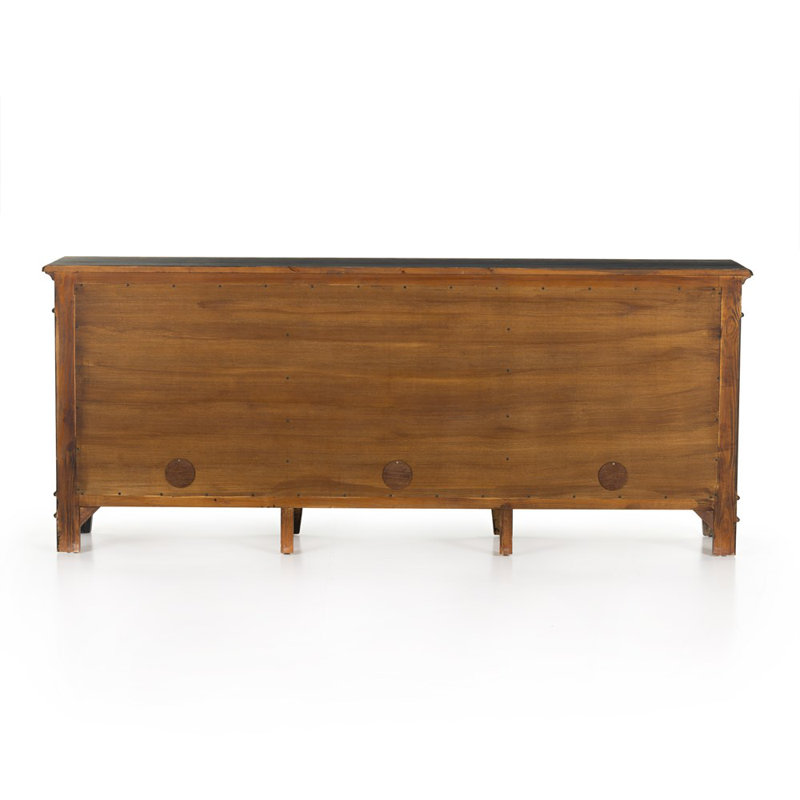 Marjorie 96.25'' W Solid Wood Sideboard, Distressed Black