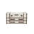 Cream Wooden Vintage Style Storage 2 Drawer Living Room Coffee Table with Studs and Brown Faux Leather Accents