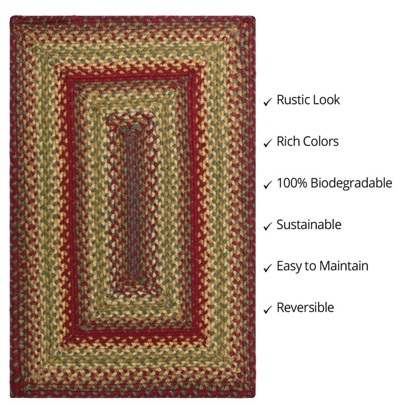 Tapis d'escalier Kimpel, Rectangle 8 po x 2 pi 4 po, Rouge / or / vert