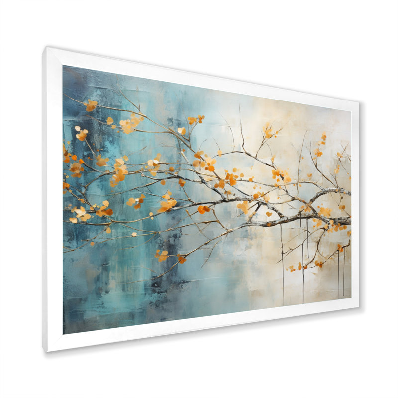 «Orange Teal», impression sur toile, H 34 po x l 44 po x P 1,5 po, Cadre photo blanc