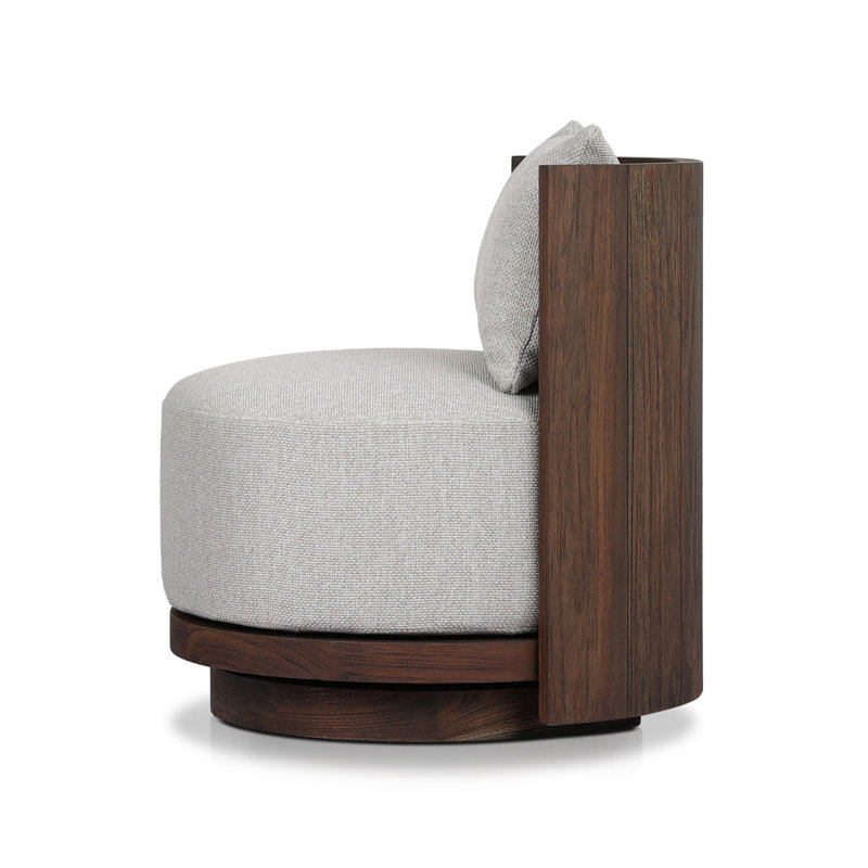 OZZY Outdoor Teak Swivel Armless