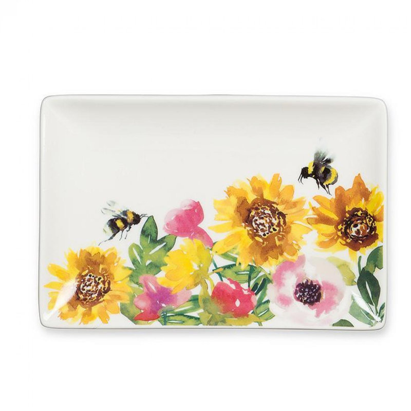 Sunflowers & Bees Rectangle Plate