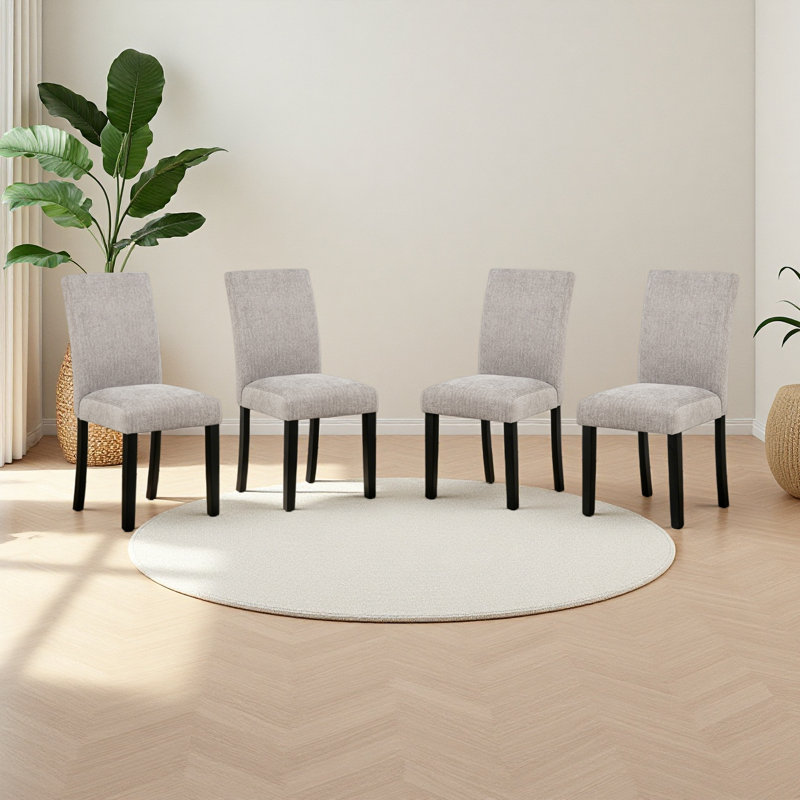 Chaises de salle à manger seulement, ensemble de 4 chaises de salle à manger en bois, chaise de cuisine avec siège rembourré, chaise d'appoint rembourrée pour salle à manger