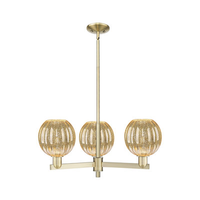 Lustre suspendu 3 lumières à abat-jour sphérique Hailsham