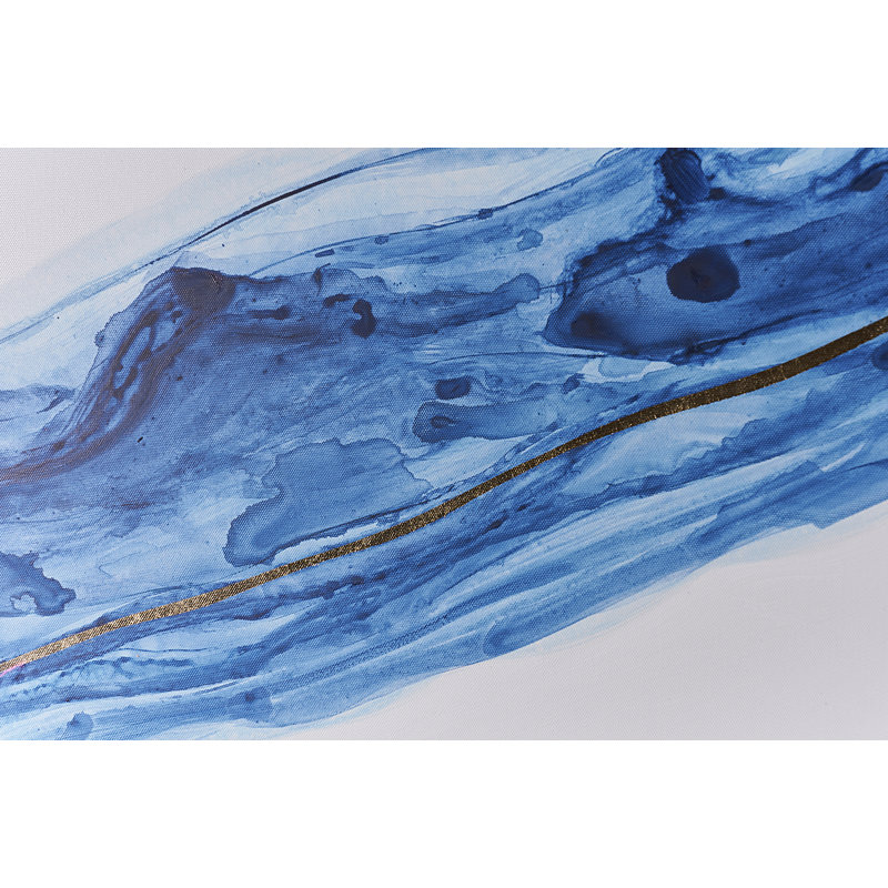 Fluidité (ensemble de 2) - 40 po x 60 po - Cadre flottant doré