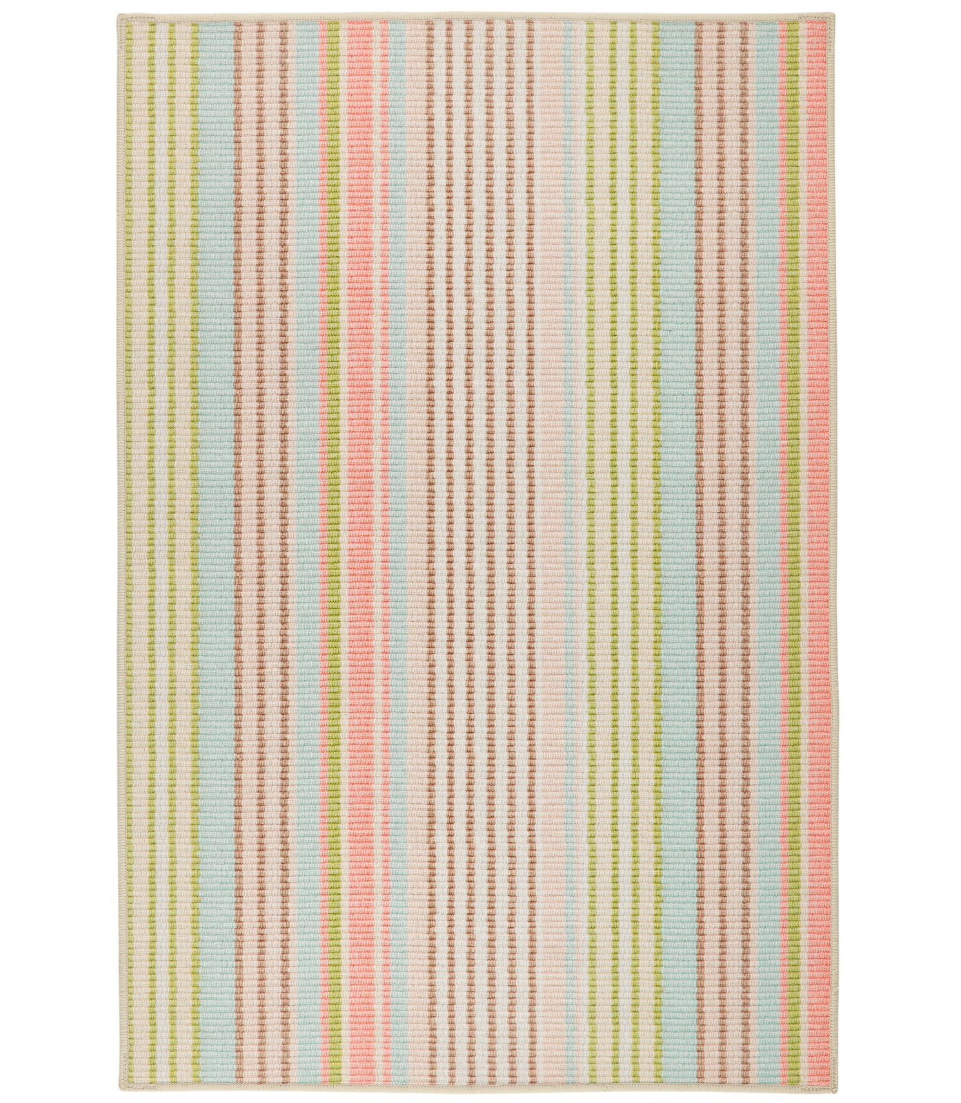 Ana Ticking Aqua Machine Washable Rug, Rectangle 8'6" x 11'6"