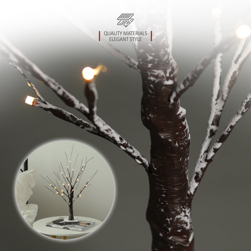 Twig Birch Tree Snow Effect with Lights
