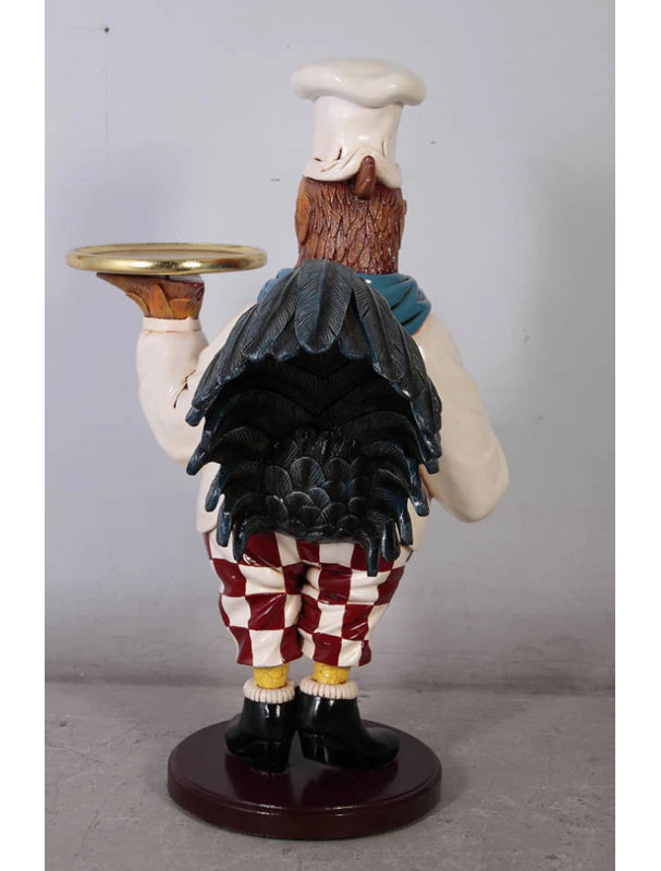Small Rooster Cook Butler Statue