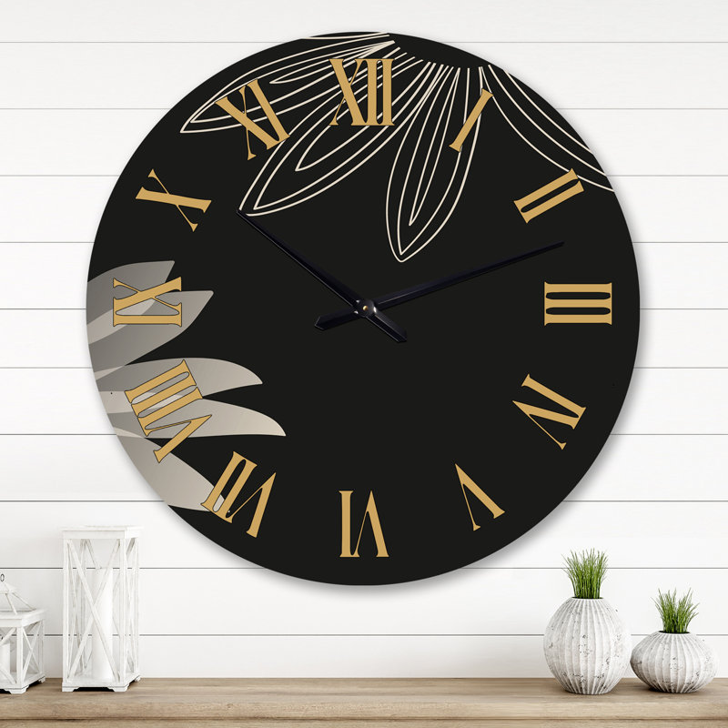 Horloge murale noire Minimalis, Grand