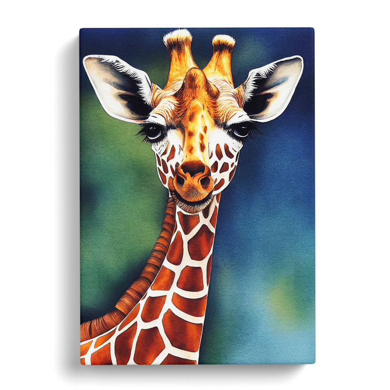 XC1022-2398X Happy Giraffe - Wrapped Canvas Print, 60cm H x 40cm W x 3cm D
