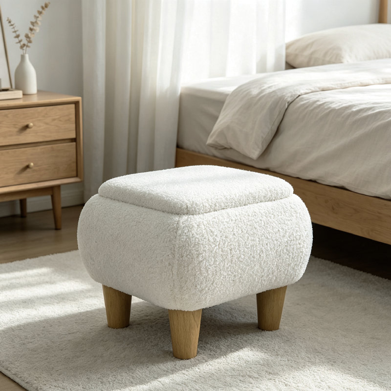 37cm Wide Rectangle Solid Colour Standard Ottoman