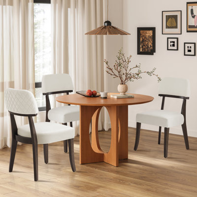 Mid-Century Upholstered Solid Wood Side Chair Set of 2 by Latitude Run