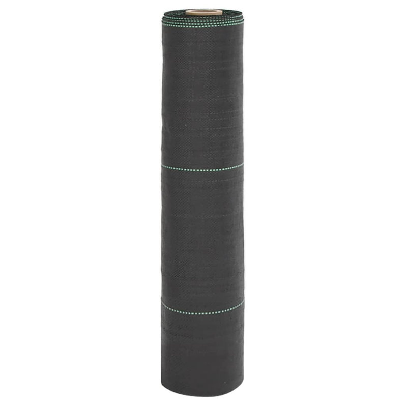 Vidaxl Weed Membrane Black 0.5X25 M PP, 10000cm W x 50cm D, Black