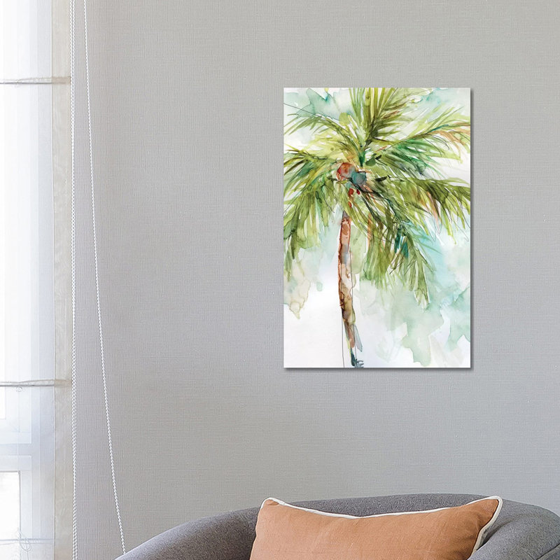 «Palm Breezes I» par Carol Robinson, reproduction d'art sur toile tendue, H 60 po x l 40po x P 1,5 po