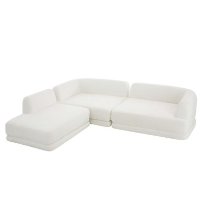 Modern L-Shaped Sectional Sofa with Deep Seating and Chaise Lounge