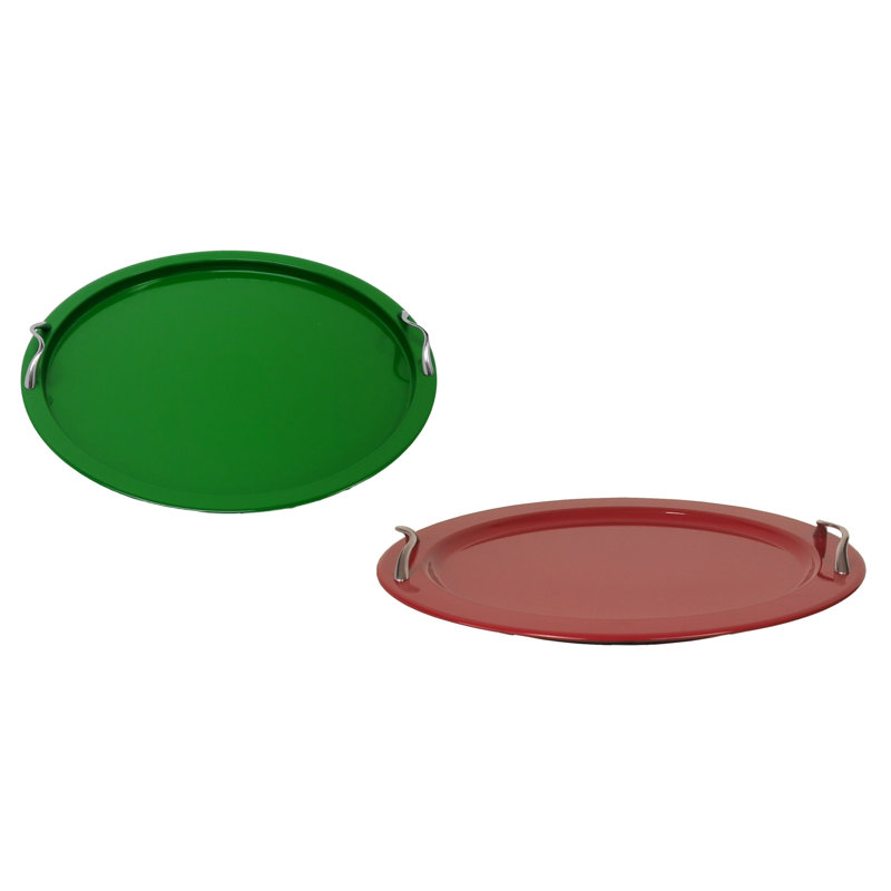 Plateau de service galvanisé émaillé Dokken Forman, Vert/rouge