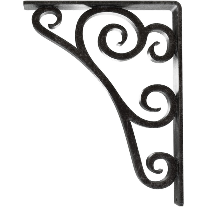 Support en fer forgé Tristan, H 10 po x l 2 po x P 7,5 po, Argent antique