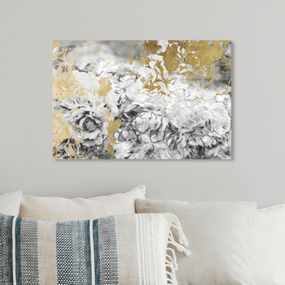 " Silver And Gold Camellias "