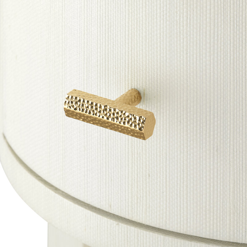 Aaron 2-Drawer End Table, Sand White