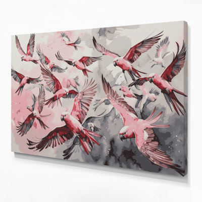 «Birds Galah Beige», art mural sur toile