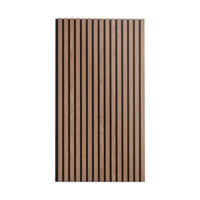 Panneau mural acoustique en bois à lattes de bois, 23,6 po x 47,2 po, panneau de fibres à densité moyenne et feutre en polyester au fini noyer