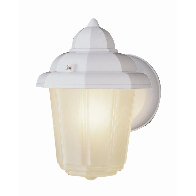 Lanterne murale d'extérieur en verre givré à 1 ampoule Witten, Blanc