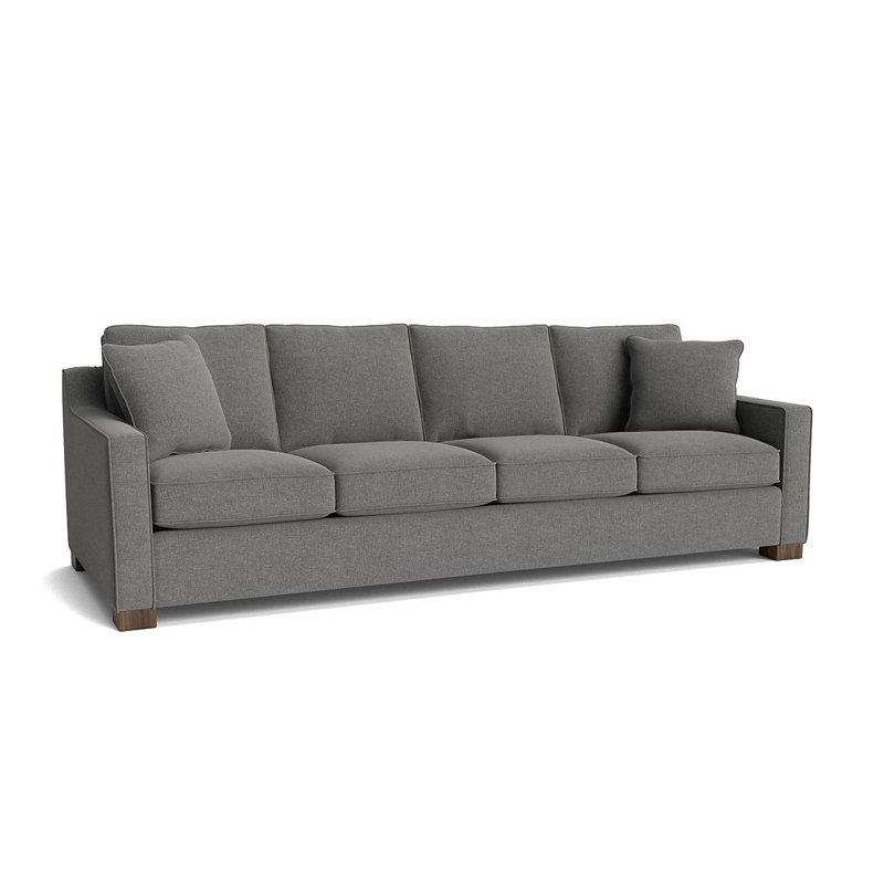 Aceyon Upholstered 102'' Sofa, Walnut, Bennett Charcoal Performance