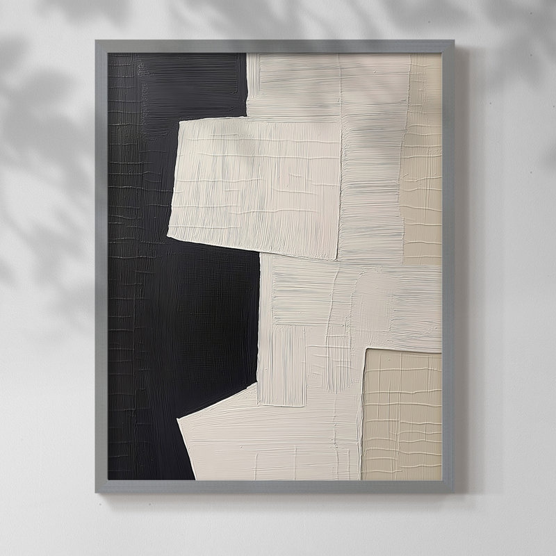 "ABSTRACT Series DCLxxvii" par J Paul, Blanc / Blanc, H 15 po x l 12 po