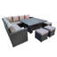 Rosen 11 Seater Corner Sofa Cube Set With Lift-up Dining Table Black