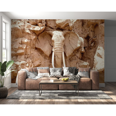 Stone Elephant Peel & Stick Wall Mural