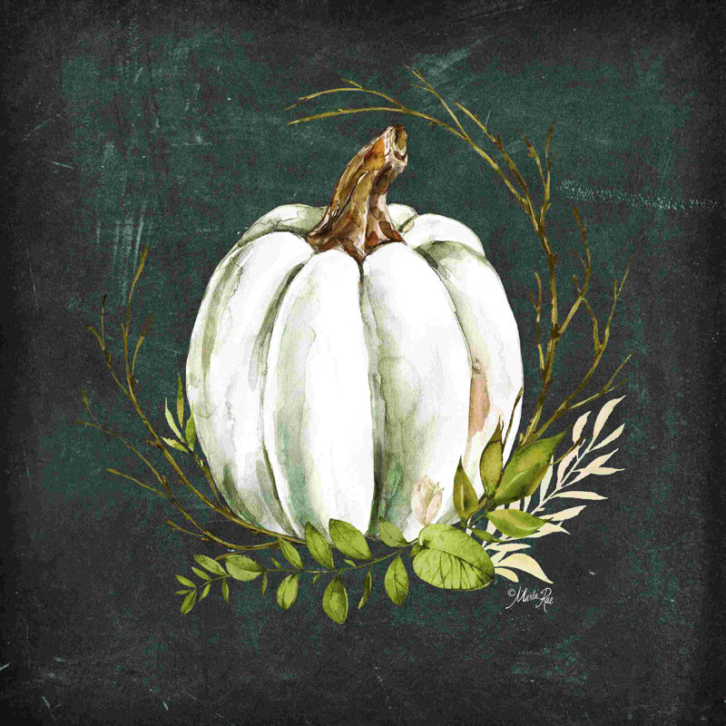 Citrouille blanche 2886684, H 12 po x l 12 po, Cadre doré simple, Non