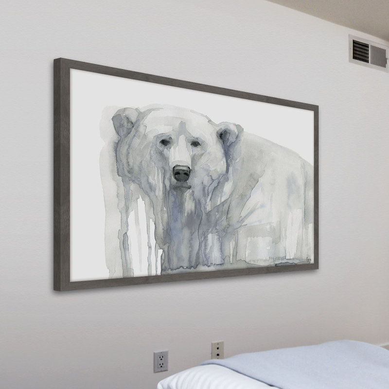 « polar bear », reproduction d’art encadrée, H 12 po x l 18 po x P 1,5 po
