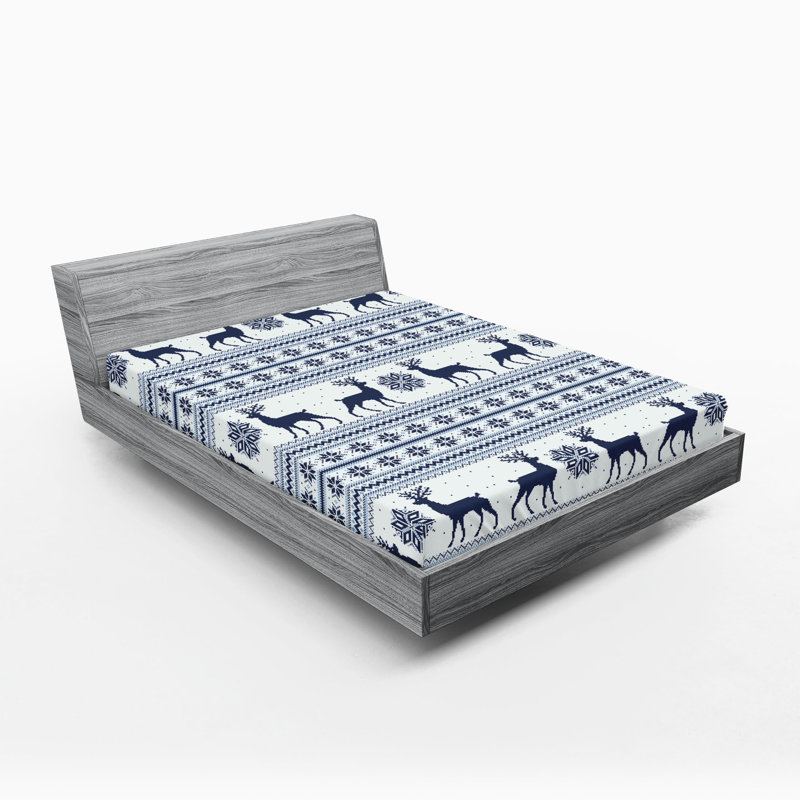 Ensemble de 2 draps-housses Ambesonne Nordic, Drap-housse de taille double