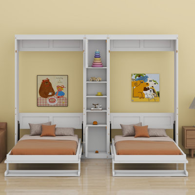 Dual Murphy Beds With Cabinets And Shelves