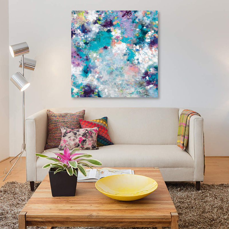 « promesse », impression sur toile, H 48 po x l 48 po x P 1,5 po, Toile tendue, Pas de tapis