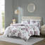Édredon simple avec draps et taies florales mauves-122070725
