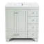 Meuble-lavabo bleu gris 30 po avec lavabo en céramique - Tiroirs à fermeture en douceur, structure en bois massif, rangement multi-organisateur, 76 x 47 x 85 cm-13449362