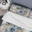 White And Blue Damask Facade Splendor - Ensemble de housse de couette à motif floral-1535107599