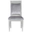 Chaises d'appoint grises et platine 2 - Revêtement en tissu d'ameublement strass éblouissant, structure en bois massif 2 pièces en tissu argenté, fabrication élégante