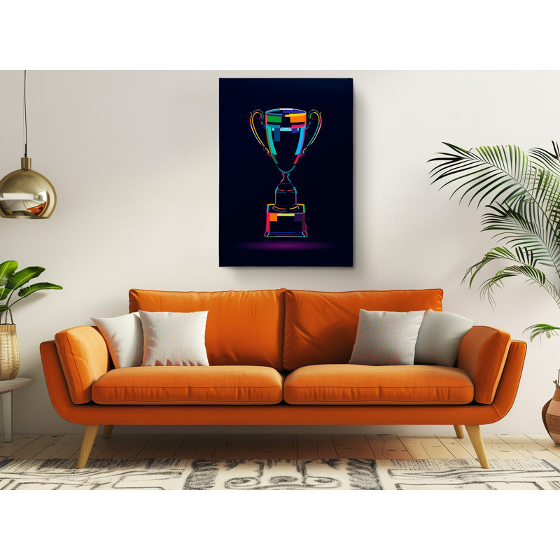 Abstract Trophy Cup Art Canvas Print, 24" H x 16" W