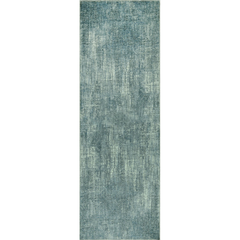 Tapis Pomonok London Elements, Tapis de couloir 2 pi 6 po x 7 pi 6 po, Sarcelle