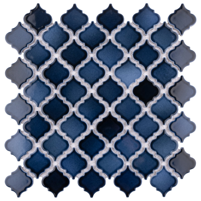 Hudson Tangier 12-3/8 " x 12-3/8 " Porcelain Mosaic Floor and Wall Tile, Midnight